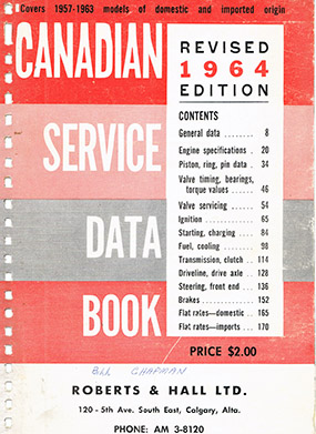1957-1963 Canadian Vehicle Service Data
